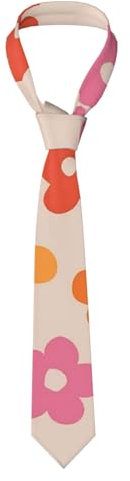 Poadnly Retro 60er 70er Blumen Muster Vintage, Krawatten Herren Krawatten Polyester Neuheit Dünne Krawatte Für Hochzeit Party