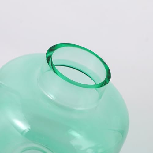 KAYLETIN Große Glasvase, Grün Glasvase für Blumen, Große Blumenvasen für Blumensträuße, Hohe Vasen Mit Breiter Öffnung für Zuhause, Hochzeit, Wohnzimmer, Bürodekor, Hochzeit, Couchtisch, 23 cm