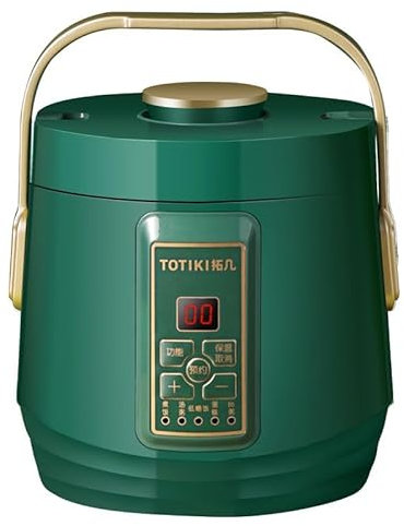 Audecook Cuociriso piccolo 2 tazze crude, ciotola antiaderente senza PFAS, timer di ritardo 24 ore e mantenimento in caldo, 5 funzioni di cottura con pentola interna in acciaio inossidabile, piatto