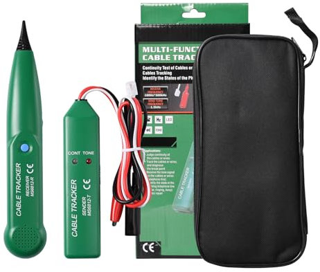 Pumwoy Buscador de línea de Red Cable Tracker MS6812, Probador de Circuitos Trazador de Cables y Generador de Tonos, Detector de Rotura de Cable para Identificación y Control de Cables