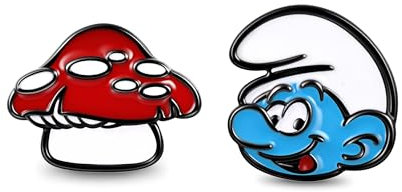 GNOCE Schlümpfe Ohrstecker x Hübsche Schlumpfine 925 Sterling Silber Geschenk Damen Schmuck für Schlümpfe Fans (Schlümpfe x Asymmetrische)