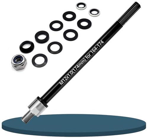 Ysislybin Steckachse für Fahrradanhänger, Steckachse Adapter M12 Steckachse mit Fahrrad Einstellbare Schaftlänge Steckachse kompatibel mit den meisten Fahrradanhängerkupplungen (M12x1.0,(164-174mm))