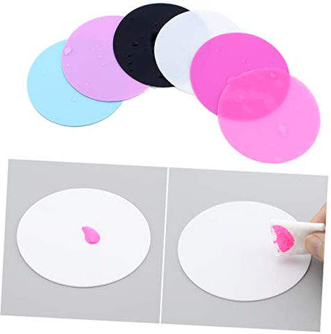 PACKOVE Palette De Peinture Silicone Ronde 5 Pièces 9,5x0,1 Cm Couleurs Assorties pour Nail Art Professionnel Accessoires Manucure Et Peinture Cosmétique