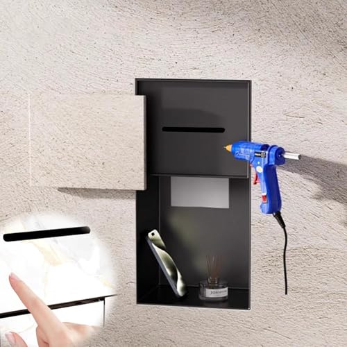 Vibeo Nicchia Doccia Incasso Porta Carta Igienica Piastrellabile a Parete con Mensola, Nicchia da Incasso per Carta Igienica nel Bagno, Inserto per Nicchia per Carta Igienica