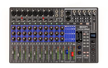 Zoom LiveTrak L12next Digital Mixer & Multitrack Recorder for Musicians, 12-Channels, 32-Bit Float Master, 14-Track Recording at 96 kHz, Effects, Audio Interface, Scenes, and Personal Monitoring