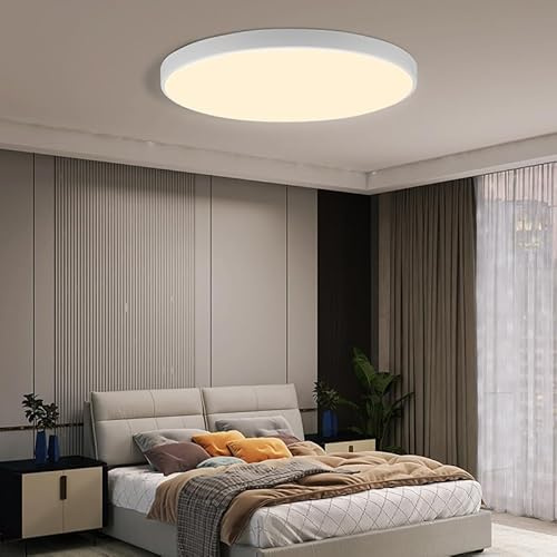 Bellanny Deckenleuchte LED Deckenlampen 18W, Ø23cm 1800LM 3000K Küchenlampe Flach Rund, IP44 Wasserfest Badezimmer Lampe Decke | Modern Schlicht Badlampe für Wohnzimmer Schlafzimmer Keller Balkon Flur