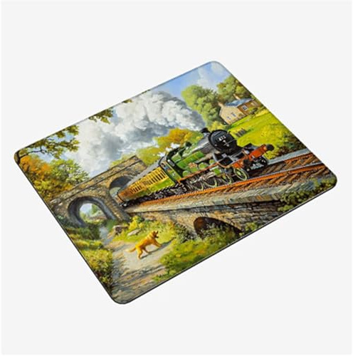 Tappetino Mouse 24x20cm, Verde Tappetino Mouse Gaming Treno Mini Mouse Pad, Impermeabile Mousepad, Fondo Antiscivolo Gomma Naturale, Morbido, Confortevole Resistente Accessori Gaming Computer S0-708