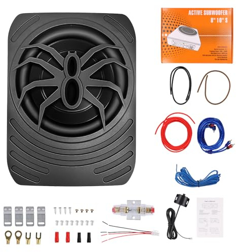 Realdio Subwoofer Attivo Sottosedile 7 Pollici 1000W, Chiuso, Nero | Amplificatore Integrato e Design Compatto Salvaspazio per Diversi Modelli Auto, Bassi Profondi durante Musica e Guida