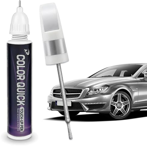 Caelura Lackstift Silber Auto, 2-in-1 Felgenreparaturset Alu Silber, 12ML | Pinsel & Präzisionsspitze, Lack Reparatur Set Auto Lackstift für Kratzer, Steinschläge, Felgen, Motorrad, Transporter