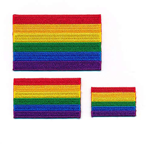 3 Regenbogen Flaggen LGBT Pride Gay Pride Flag Patch Aufnäher Aufbügler Set 1037