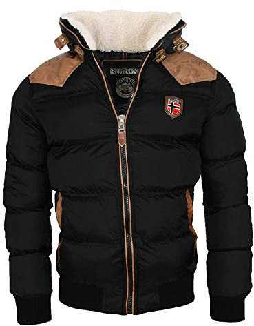 Geographical Norway Veste d'hiver Chaude Designer Hommes Hiver Veste Matelassée - Noir, GR.XXXL/GR.3XL