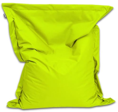 BuBiBag Sitzsack XXL 200x140 cm mit Füllung – Handgefertigt – Bean Bag Indoor & Outdoor – Riesensitzsack Lounge Gästebett – wasserabweisend – Lime