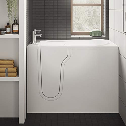HAK Sitzbadewanne mit Tür, 127x66cm, Weiß, Fiberglas, Freistehend, Modern