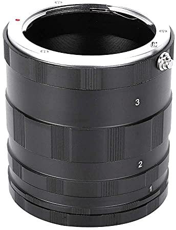 Macro Lens Adapter Ring Macro Extension Tube Set Metal Black Macro Photography Extension Adapter Tube Close-Up Lens Ring for E Mount Nex Camera Lens Black