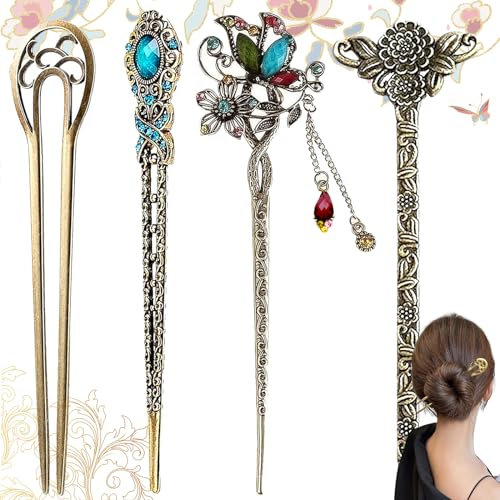 BLE 4 Piezas Palillos Chinos para Cabello