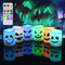 Eldnacele Halloween Flameless Votive Candles with Remote Timer, Battery Operated Color Changing Flickering LED Votive Candles for Spooky Halloween Decoration Gift Pack of 6