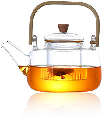 BAIYA Théière en Verre,Théière avec Infuseur,Bouilloire en Vrac à Thé en Verre à Haute Teneur en Borosilicate (1000ML)