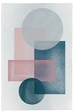 artboxONE Metall-Poster 40x60 cm Abstrakt Pink Grey Green von Künstler Sasha Lend