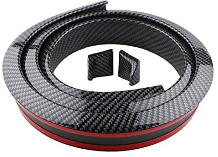 DuDuZui Auto Heck Spoiler, 1,5m/4.9ft Universal Auto Gummi Streifen Bar Kohlefaser Spoiler Tailfin Tail Fin Rear Wing Heckklappe Schrägheck für Die Beliebtesten Autos