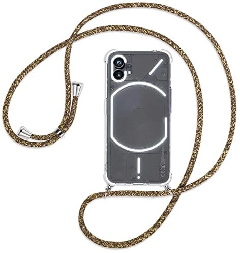 mtb more energy® Handykette kompatibel mit Nothing Phone (1) - Natural - Smartphone Hülle zum Umhängen - Anti Shock Full TPU Case
