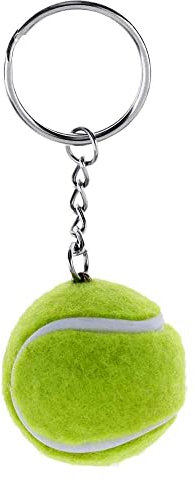 AUTOZOCO Llavero Plástico en Forma de Pelota de Tenis, Cuelga Llaves, Tenista, Modelo Esférico, Detalle, 4 cm