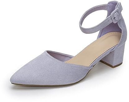 Daman Pumps Riemchenpumps Bequeme Pumps mit Absatz Riemchenpump LilaWildleder 39