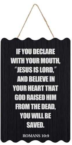 Panneau décoratif en bois avec inscription « If You Declare with Your Mouth » « Jesus Is Lord » - Décoration murale en bois avec citations - 20,3 x 30,5 cm
