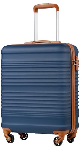 COOLIFE Handgepäck Koffer 55x40x20cm, Trolley Handgepäck passend für Easyjet, Reisekoffer ABS Hartschale kabinenkoffer mit 4 sanften Rollen und praktischem TSA Schloss
