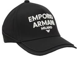 Emporio Armani Baseballkappe mit Maxi-Logo, geprägt, 627475, 4R578, Schwarz, Schwarz