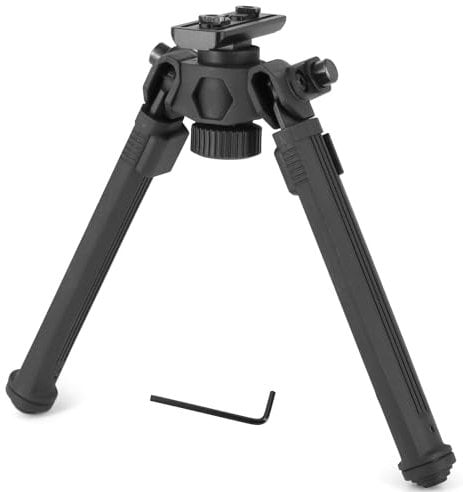 Mifhnby Gewehr-Zweibein Mlok Picatinny Schnell Abnehmbarer Kopf mit 360 Grad Schwenkbar 6 Einstellbare Höhen Zweibein