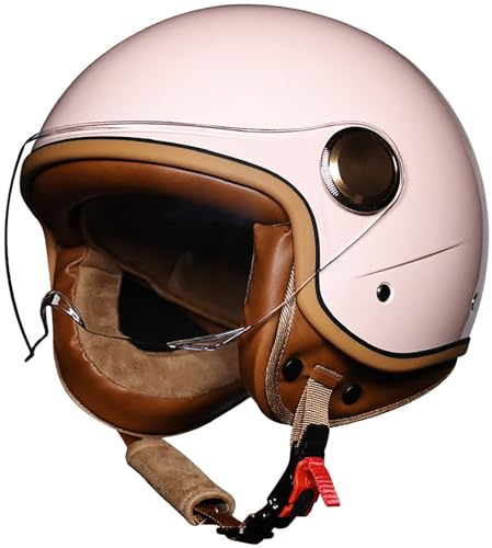 Casque De Moto Ouvert pour Adultes Hommes Et Femmes, Casque Semi-Ouvert Casque Jet Approuvé Dot/ECE, Casques Jet De Moto avec Visière, Casques Bols pour Cruiser Chopper