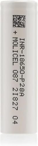Molicel P28A 2800mAh 18650 25A Rechargeable Li-ion Battery, Flat Top Long-Lasting Battery for Vape Kits & Mods, Safe, Tested, Power Source for Sub Ohm E-Cigarettes & Starter Kits - No Nicotine