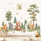 decalmile Wandsticker Waldtiere Baum XLGroß Wandtattoo Bär Hirsche Fuchs Kiefer Wandaufkleber Babyzimmer Kinderzimmer Schlafzimmer Wanddeko