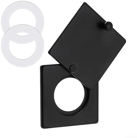 Gdfnmogo Türspion Gucklochabdeckung, Sicherheitskappen-Set, verdickte Zinklegierung, gebürstete Oberfläche, drehbarer Griff, staubdicht, selbstklebende Installation (schwarz)
