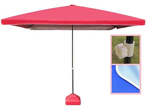 QYYZTQY Gartenschirm, Sonnenschirm, quadratisch, tragbar, Außenbereich, Außenschirme für Tisch, Terrasse, Garten, Strandschirm, Sonnenschutz, Rot, 9 Fuß/280 cm