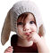 EROSPA® Süße Baby-Winter-Mütze mit Hasenohren Rabbit Strickmütze Beanie Mädchen Jungen Kaninchen (Grau)