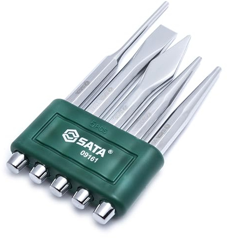 SATA ST09161SJ Stanz und Meißel Set, mit Chrom Finish aus CR V Stahlkonstruktion