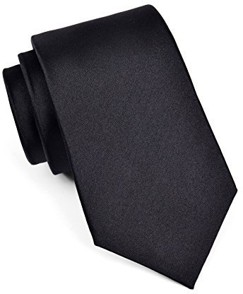 Massi Morino Seidenkrawatte Herren Schwarz - 6,5cm breit, 155cm lang - Krawatte aus 100% Seide I Slim-Fit Herrenkrawatte I Inklusiver Geschenkbox