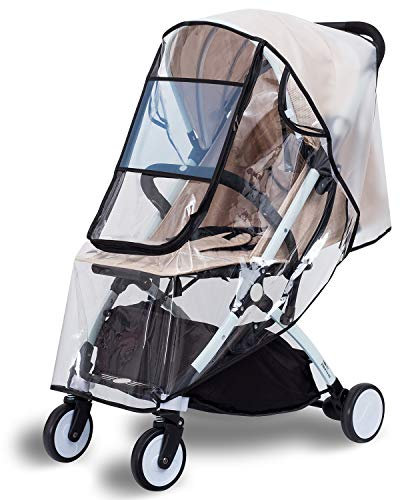 Bemece Housse de pluie universelle pour poussette Protection contre les intempéries, le vent et l'eau
