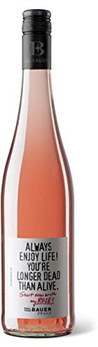 Emil Bauer Pinot Noir Rosé Always enjoy life. You are longer dead than alive - start now with my Rosé!, Trockener Rosé aus der Pfalz (1 x 0.75l)