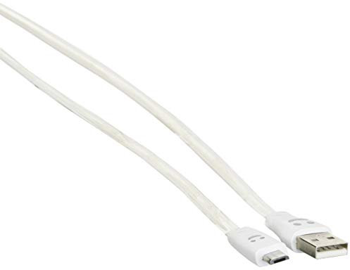 Cable Smiley Micro USB pour Manette Playstation 4 PS4 LED Lumiere Chargeur USB Smartphone Connecteur (Blanc)