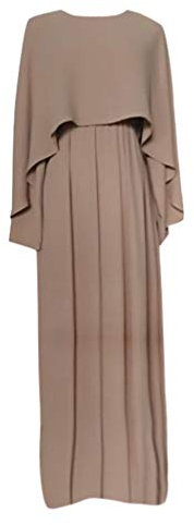 Lazzboy Vintage Women Abaya Long Maxi DRE Arab Jilbab Muslim Robe Islamic Kaftan Muslim Kleider, Damen Lange Arabische Muslimische Islamischer Dubai Kleidung(Beige,XL)