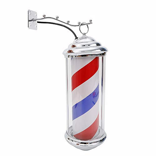 LED Classic Barber Pole Schwarz Weiß Beleuchtung Und Rotierenden Streifen Friseursalon Zeichen Wandleuchte