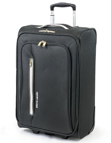 Pierre Cardin Cion Soft Sided Luggage with Stress Tested Durable Wheels | Telescopic Drag Handle Suitcase with Packing Straps CL610M