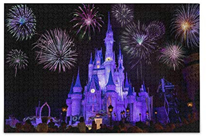 Mnsruu Dream Castle Jigsaw Puzzle 1000 Piece, Fireworks Puzzle for Adults Kids DIY Gift