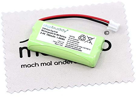Ersatz Akku passend für Siemens Gigaset A240, A240 weib, A240 Duo, A245, A245 WEIB, A245 Duo, A260, A260 Duo, A260 Trio, A265, A345, AS14 Telefon Akku OTB mit mungoo Displayputztuch