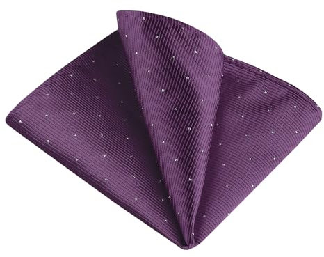 Allegra K Einstecktücher für Herren, klassisches Satin, gepunktet, einfarbig, für Hochzeit, Business, violett, Einheitsgröße