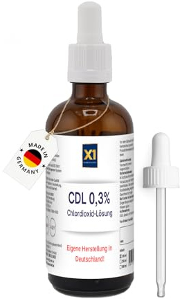 X1 CDL/CDS Lösung 0,3 % 100ml – Chlordioxid Lösung in Apothekerqualität – Aktivierte Desinfektionslösung, laborgeprüft, vegan, ohne Zusätze – Braunglas mit Pipette – Herstellung in Deutschland