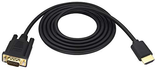 zdyCGTime gold-plated interface HDMI male to VGA male adapter,full hd 1080P hdmi vga audio and video converter cable,Compatible with Computer,Desktop,Laptop,PC,Monitor,Projector,HDTV.(1.8M/1Pack)