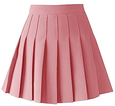 TONCHENGSD Damen High Waist Plissee Minirock Skater Tennisrock - Pink - Mittel